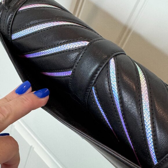 REBECCA MINKOFF Black Iridescent Leather Handbag - Picture 9 of 13